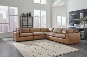 Emilia 5-Piece Leather Modular Sectional