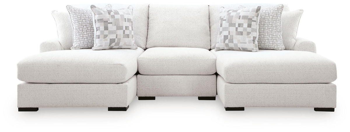Misty-Lakes 3-Piece Double Chaise Sectional w/ Oversized Ottoman