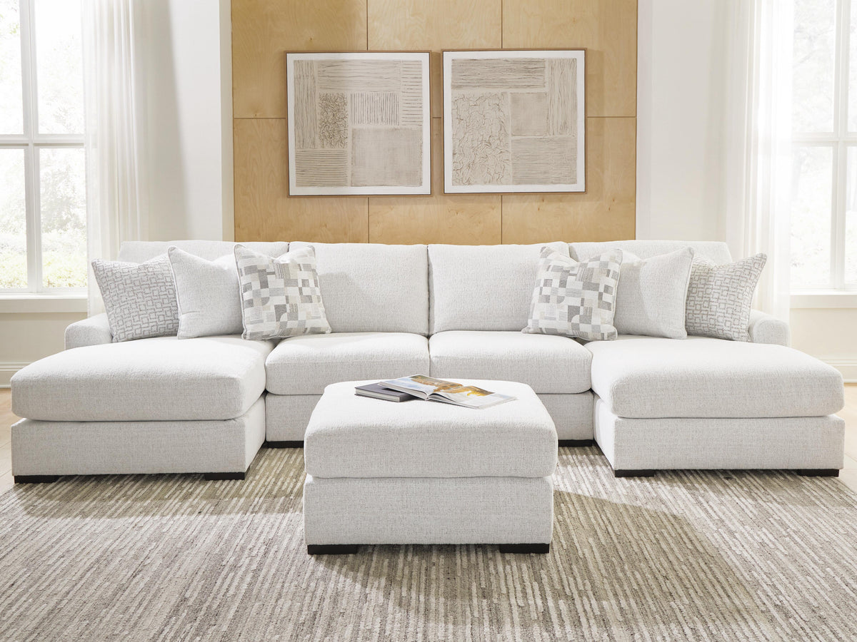 Misty-Lakes 4-Piece Double Chaise Sectional w/ Oversized Ottoman