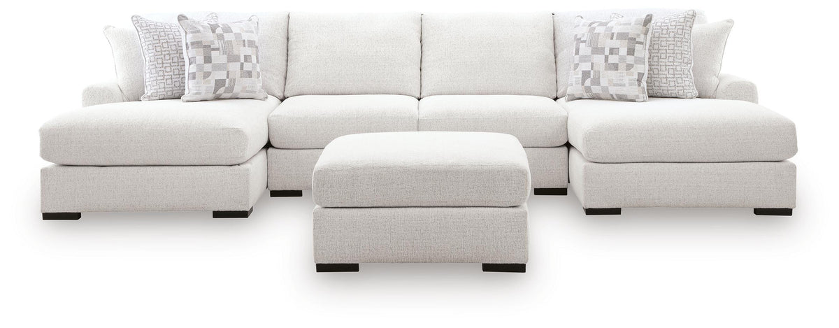Misty-Lakes 4-Piece Double Chaise Sectional w/ Oversized Ottoman