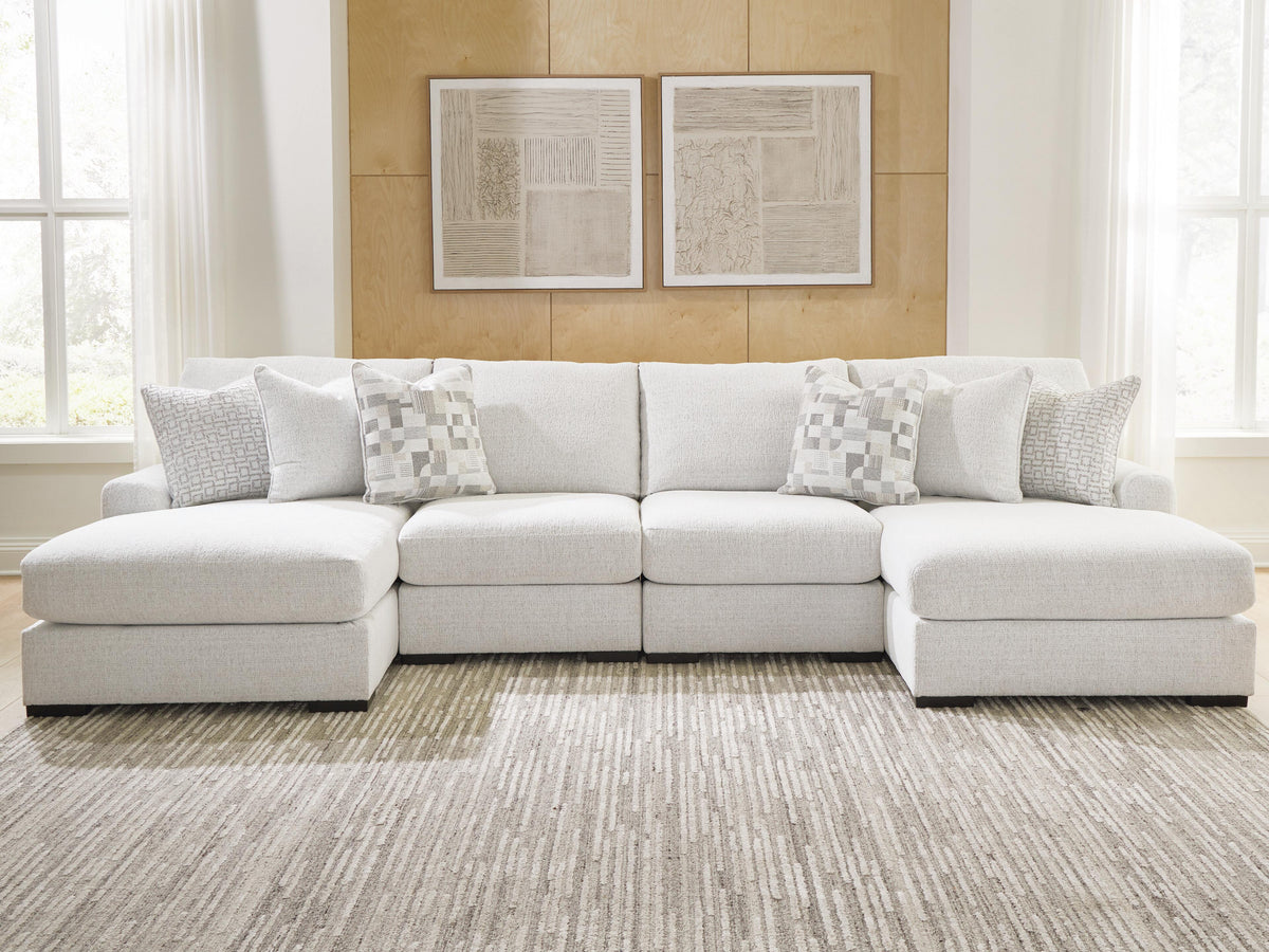 Misty-Lakes 4-Piece Double Chaise Sectional w/ Oversized Ottoman