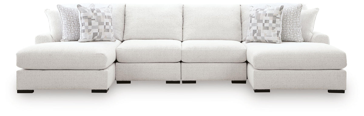 Misty-Lakes 4-Piece Double Chaise Sectional w/ Oversized Ottoman