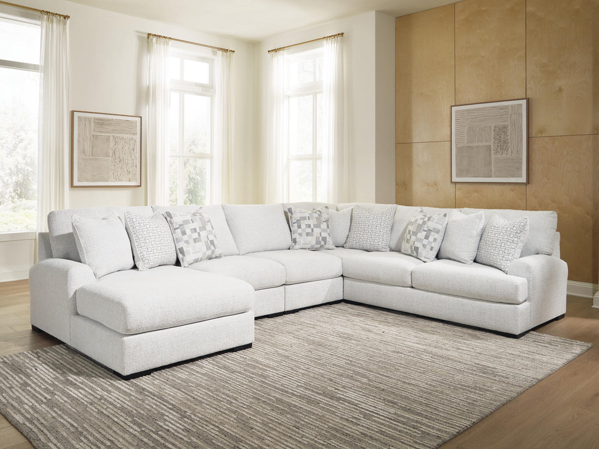 Misty-Lakes 5-Piece Sectional with Chaise w/ Oversized Ottoman
