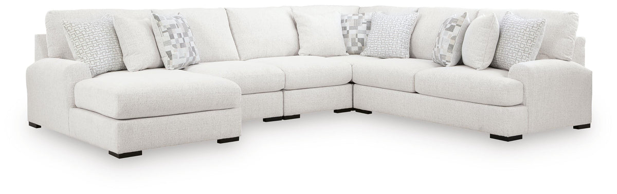 Misty-Lakes 5-Piece Sectional with Chaise w/ Oversized Ottoman