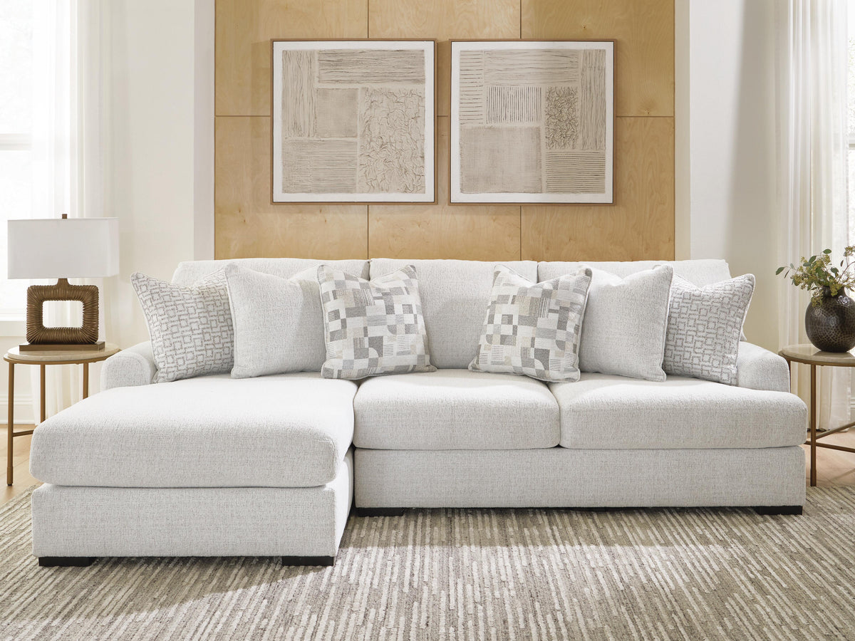 Misty-Lakes 2-Piece Sectional Sofa Chaise w/ Oversized Ottoman