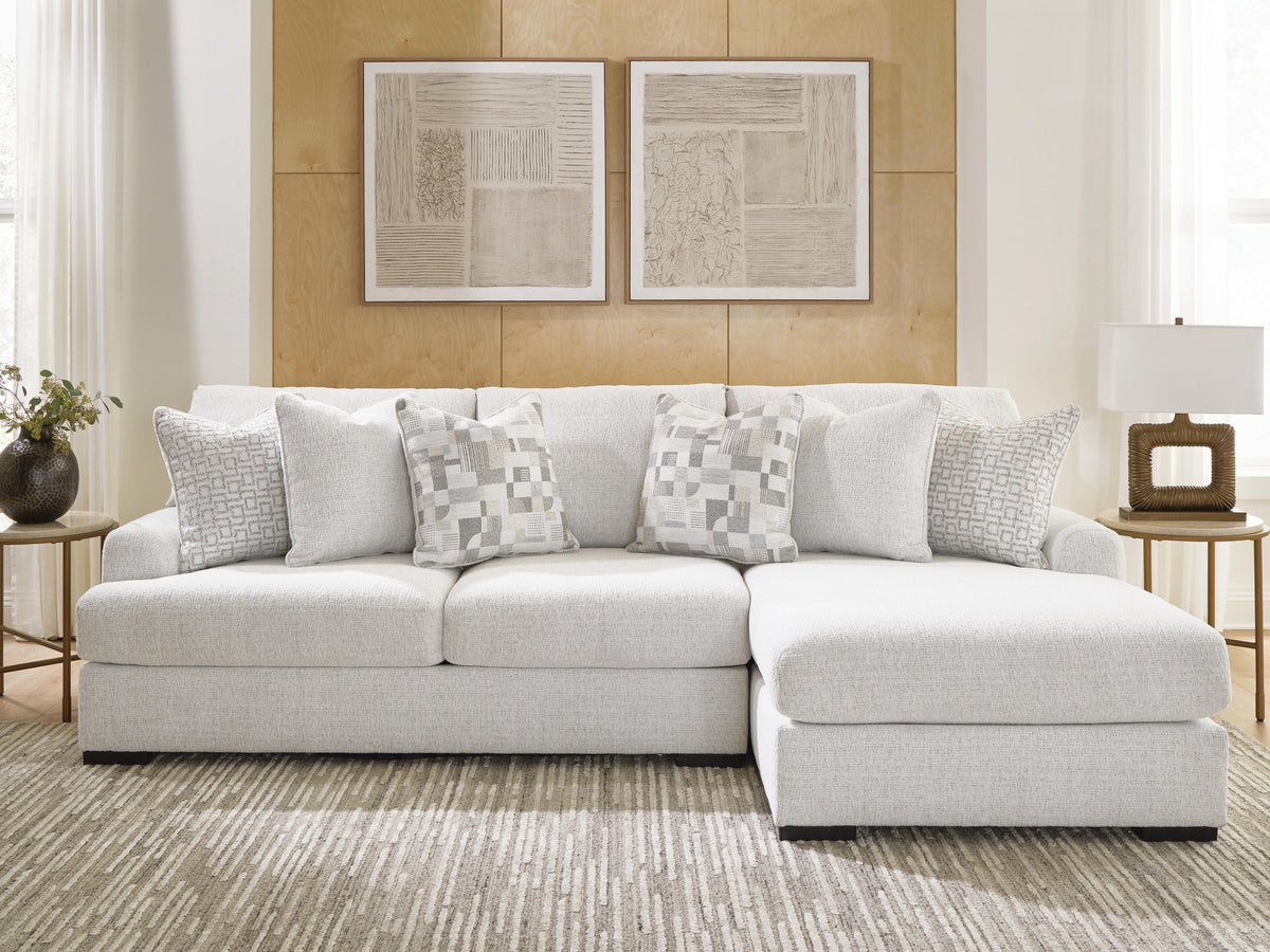 Misty-Lakes 2-Piece Sectional Sofa Chaise w/ Oversized Ottoman