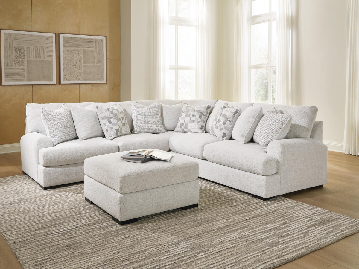 Misty-Lakes 3-Piece Sectional w/ Oversized Ottoman