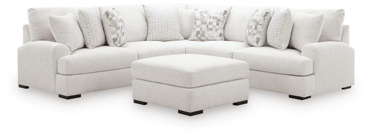 Misty-Lakes 3-Piece Sectional w/ Oversized Ottoman