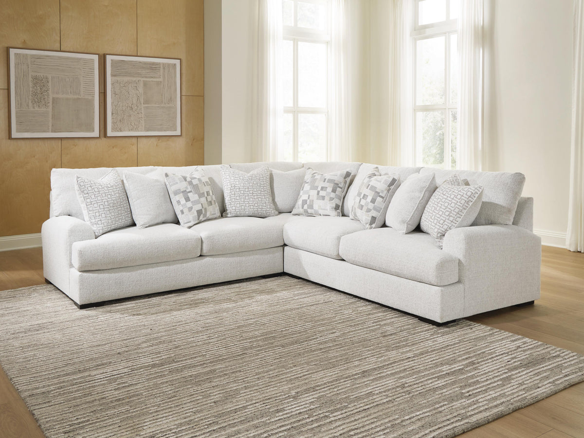 Misty-Lakes 3-Piece Sectional w/ Oversized Ottoman