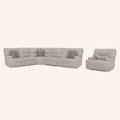 Acklen Place 5-Piece Power Reclining Sectional with Console & Oversized Recliner