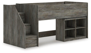 Frandern Loft Bed with Bookcase Storage
