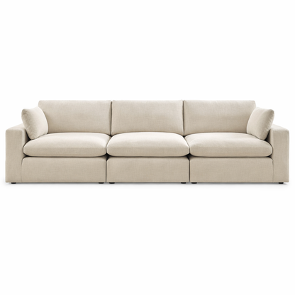 Siena Cloud 3-Piece Linen Modular Sofa