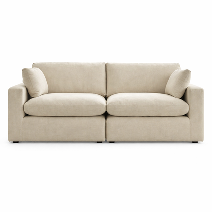 Siena Cloud 2-Piece Linen Modular Loveseat