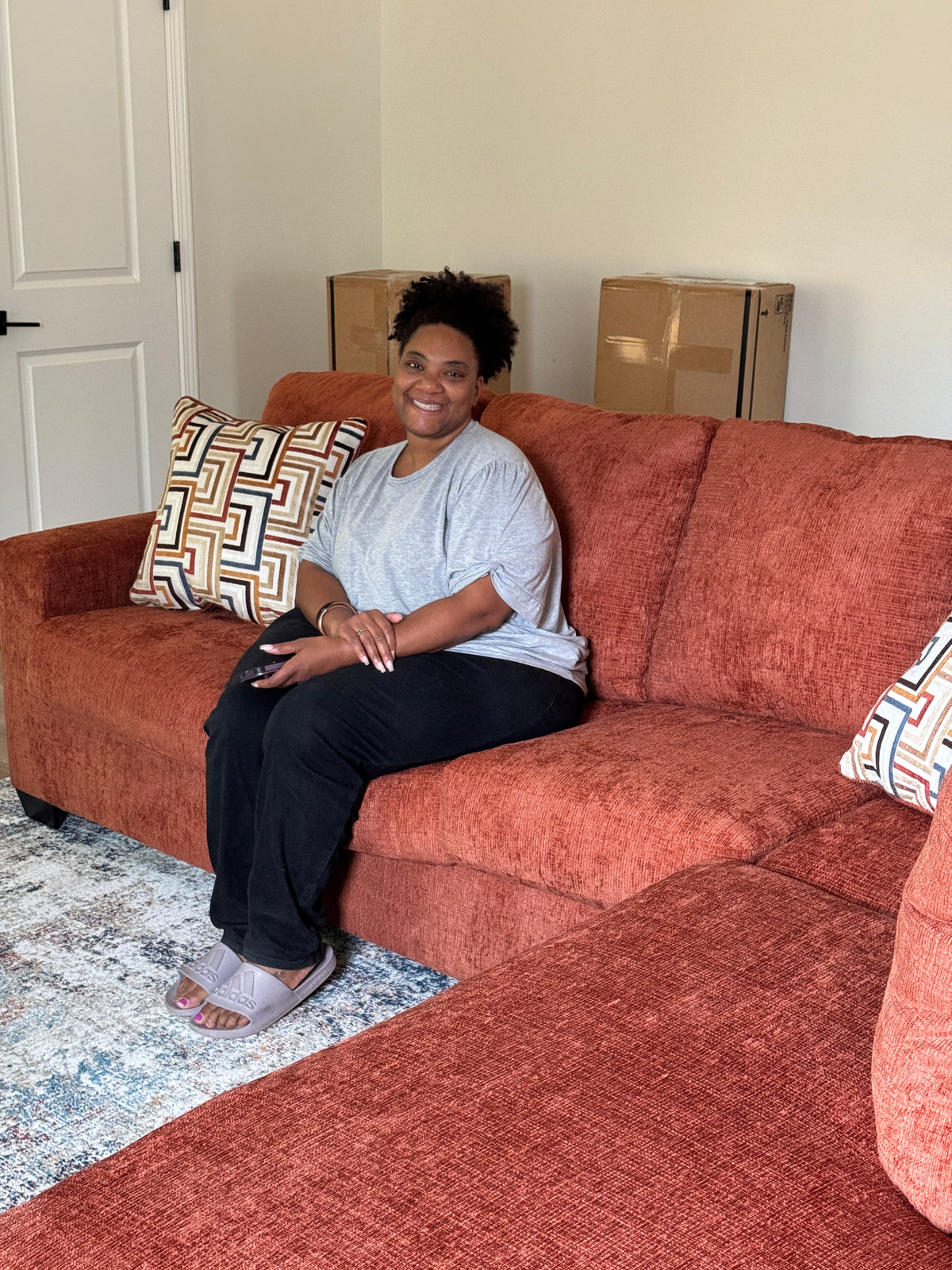 Avery 2-Piece Sectional with Chaise in a customer’s home