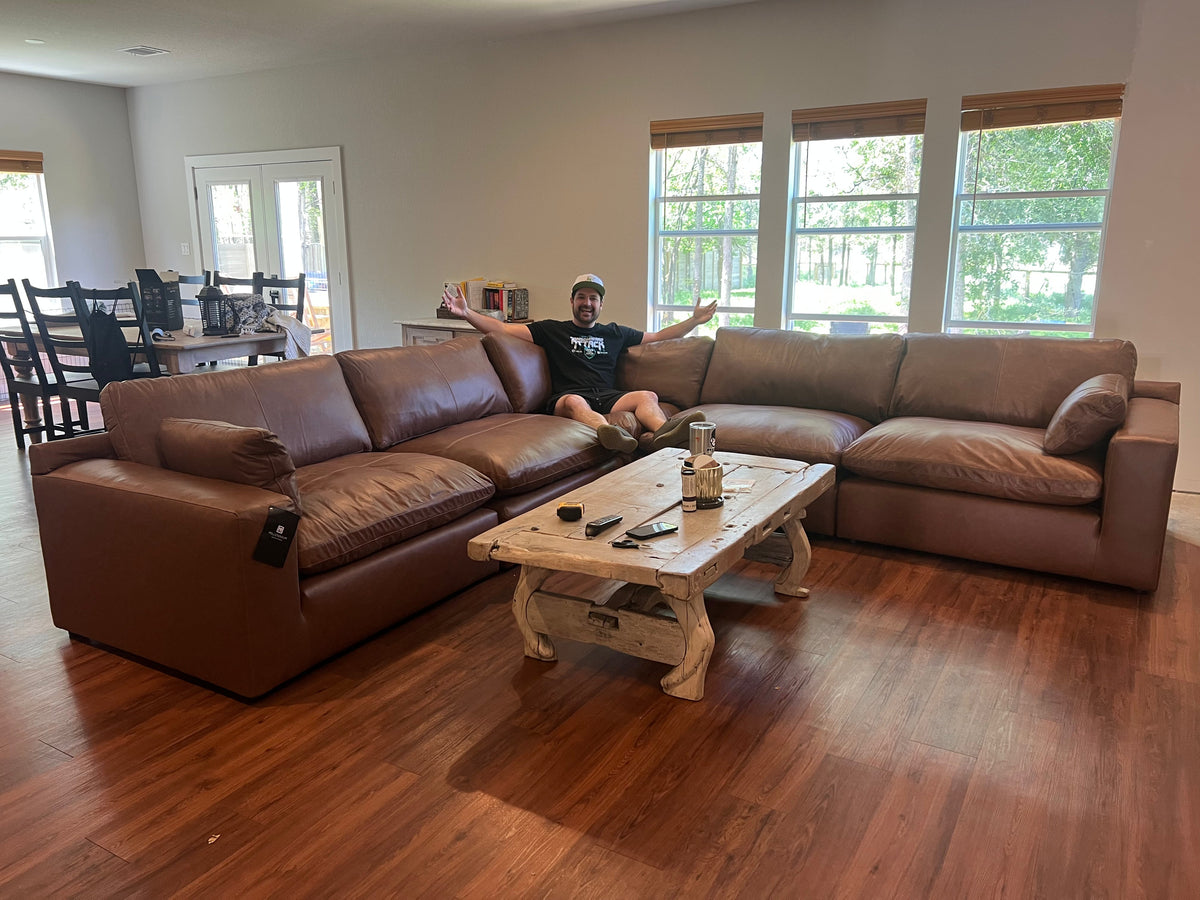 Verona 3-Piece Sectional + Oversized Ottoman in a customer’s home