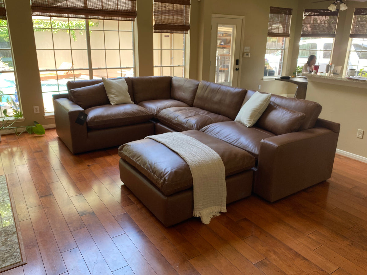 Verona 3-Piece Sectional + Oversized Ottoman in a customer’s home