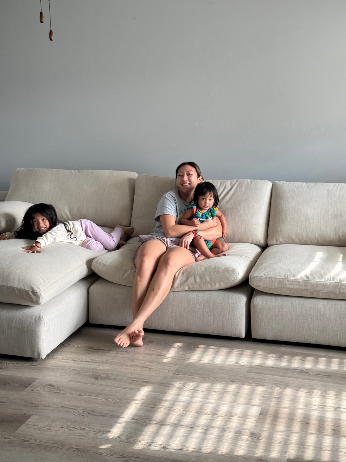 Siena Cloud 2-Piece Linen Modular Sofa Chaise in a customer’s home