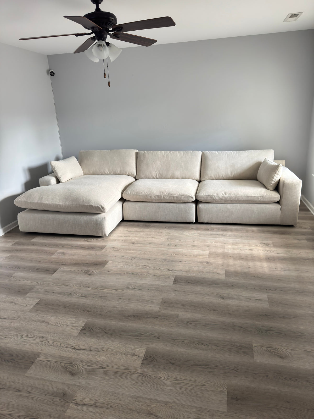 Siena Cloud 2-Piece Linen Modular Sofa Chaise in a customer’s home