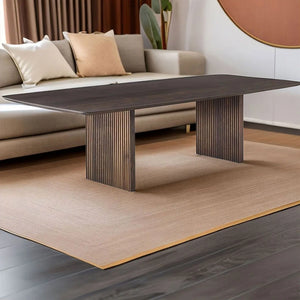 Modern Nut Brown Solid Wood Dining Table