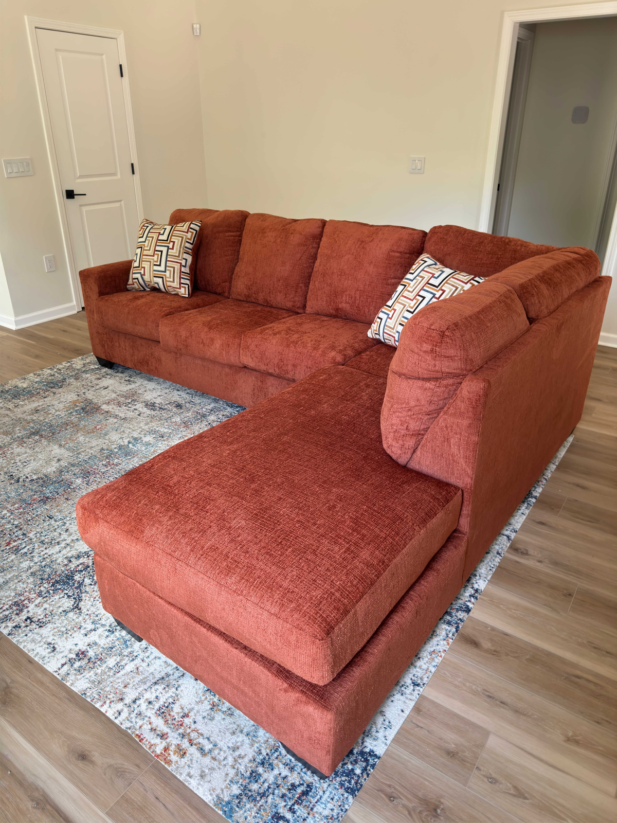 Avery 2-Piece Sectional with Chaise in a customer’s home