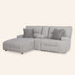 Acklen Place 2-Piece Power Reclining Sectional with left-arm facing chaise and console, angled view