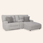Acklen Place 2-Piece Power Reclining Sectional with right-arm facing chaise and console, angled view