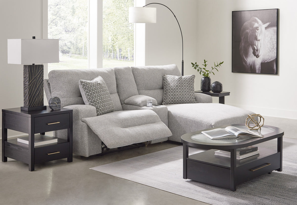 Acklen Place 2-Piece Sectional with chaise and console, styled living room
