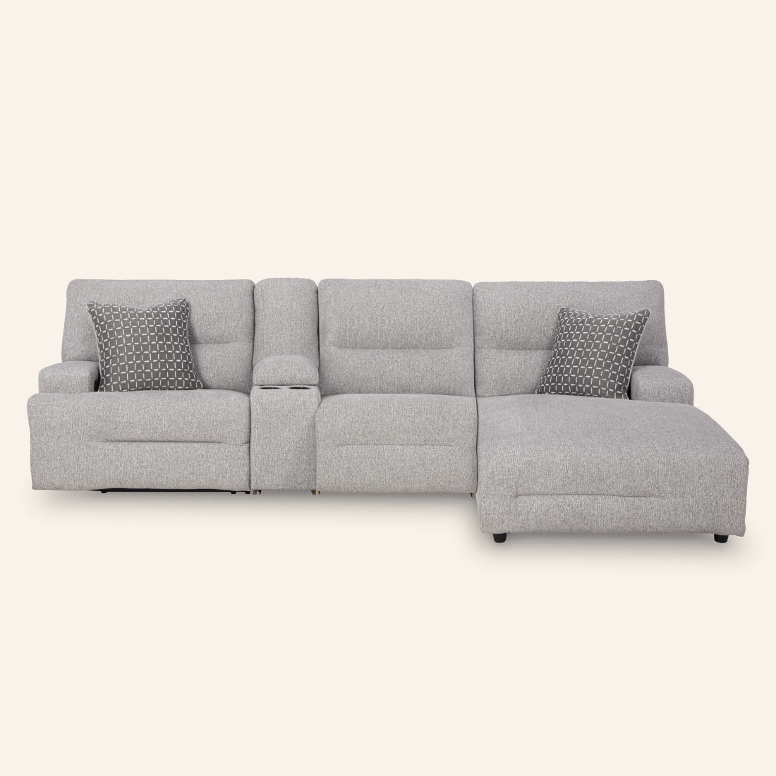 Acklen Place 3-Piece Power Reclining Sectional with right-arm facing chaise and console