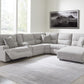 Acklen Place 5-Piece Sectional with right-arm facing chaise and console in a living room
