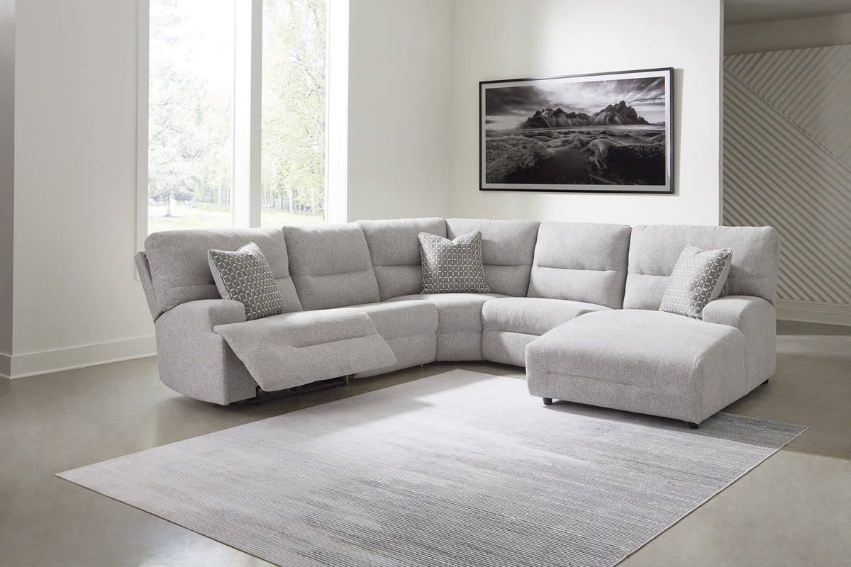 Acklen Place 5-Piece Sectional with right-arm facing chaise in a living room