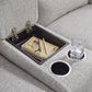 Acklen Place console storage and cup holders