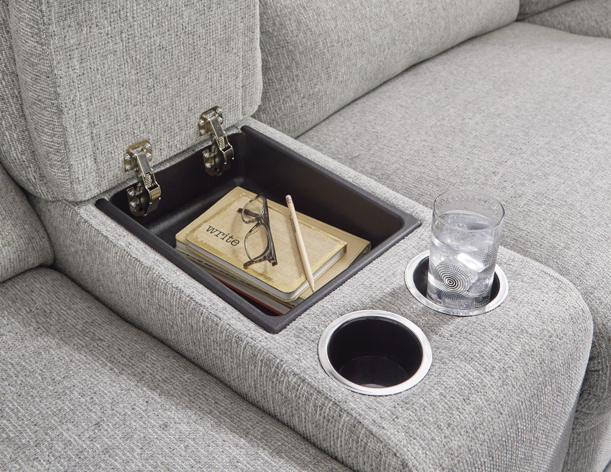 Acklen Place console storage and cup holders