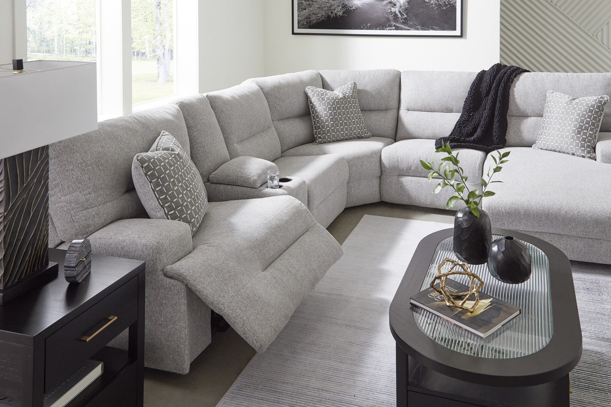 Acklen Place power reclining sectional with chaise, lifestyle