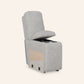 Acklen Place storage console with cup holders, lid open