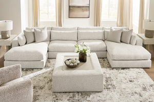 Alcott 4-Piece Double Chaise Sectional w/ Oversized Ottoman