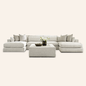 Alcott 4-Piece Double Chaise Sectional w/ Oversized Ottoman