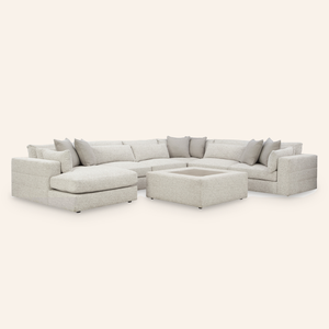 Alcott 6-Piece Sectional with Chaise + Oversized Ottoman