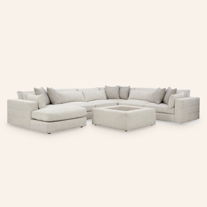 Alcott 6-Piece Sectional with Chaise + Oversized Ottoman