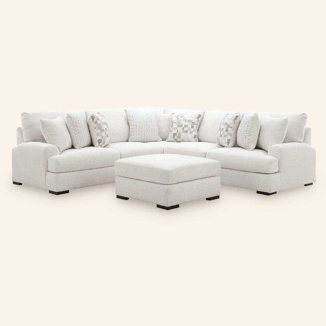 Branchwood 3-Piece Sectional with oversized ottoman