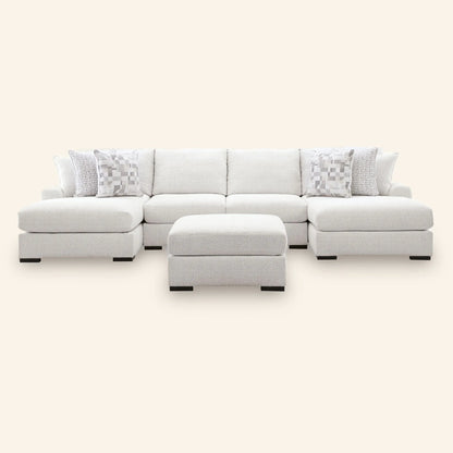 Branchwood 4-Piece Double Chaise Sectional with oversized ottoman