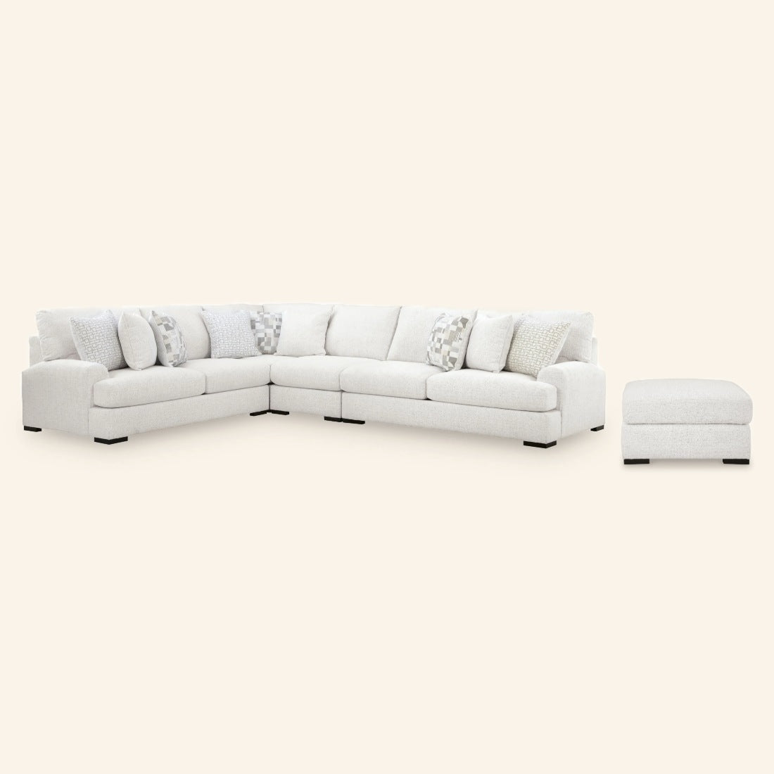 Branchwood 4-Piece Sectional with oversized ottoman