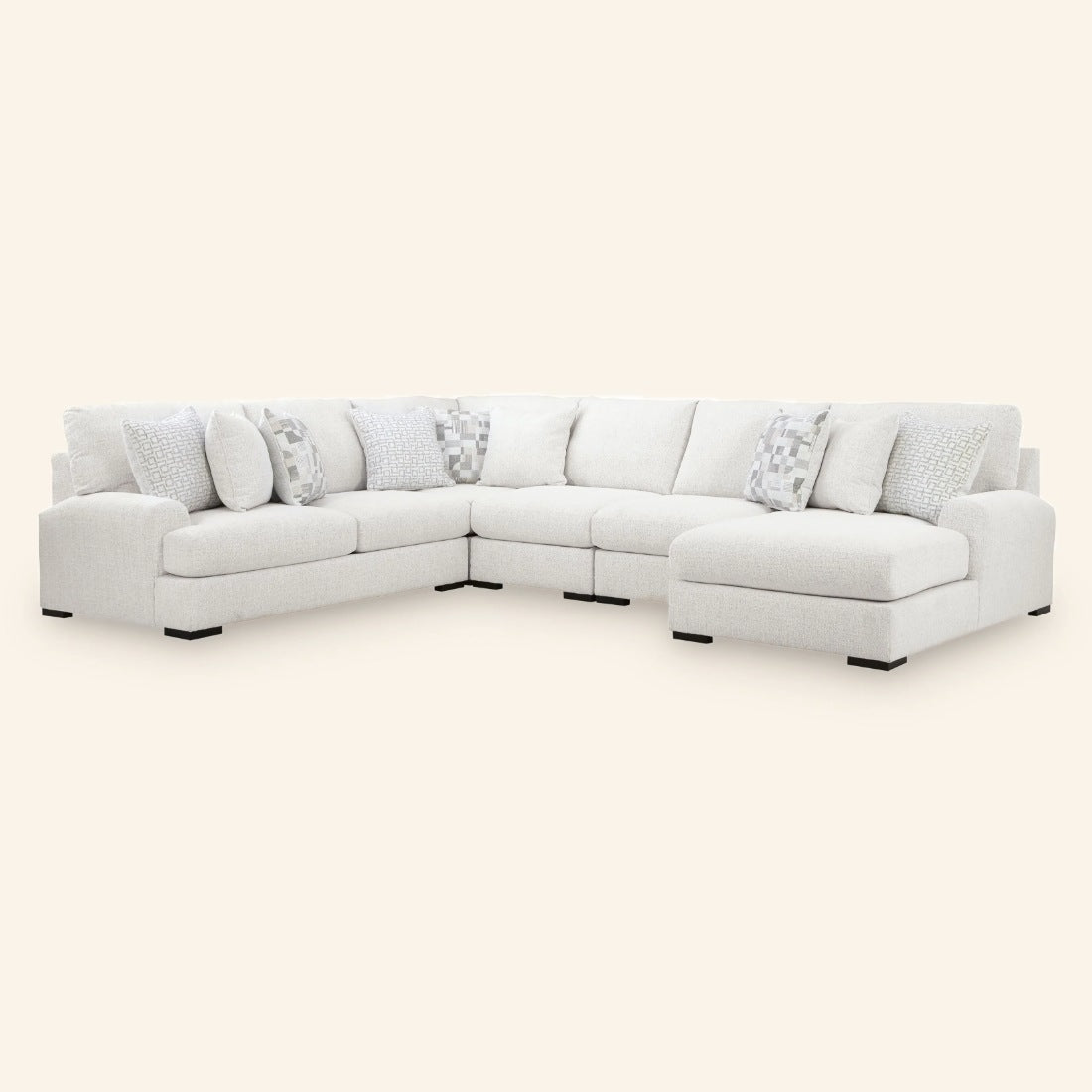 Branchwood 5-Piece Sectional with Chaise, right-arm facing chaise