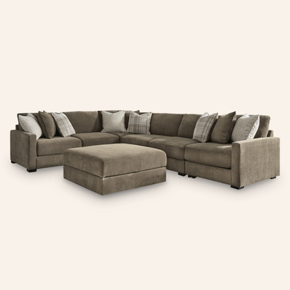 Pleasant Ridge 6-Piece Sectional w/ Storage Ottoman