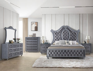 Crown Mark Furniture Voltare Mirror in Dark Grey image