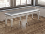 Crown Mark Klina Glam Dining Bench in Light Gray image