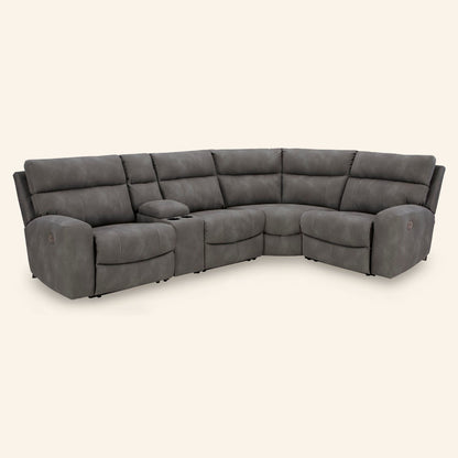 Next-Gen DuraPella 5-Piece Performance Fabric Power Reclining Sectional with Console