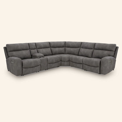 Next-Gen DuraPella 6-Piece Performance Fabric Power Reclining Sectional with Console