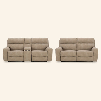 Next-Gen DuraPella Performance Fabric Modular Power Reclining Sofa with Console and Loveseat