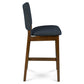 Article Nosh Counter Stool - Walnut And Denim Blue (Set of 4)