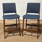 Article Nosh Counter Stool - Walnut And Denim Blue (Set of 4)